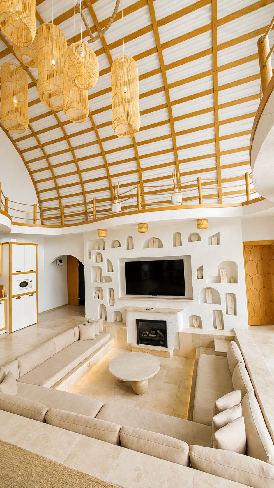 R104 • R104 geniş salon ve şömine